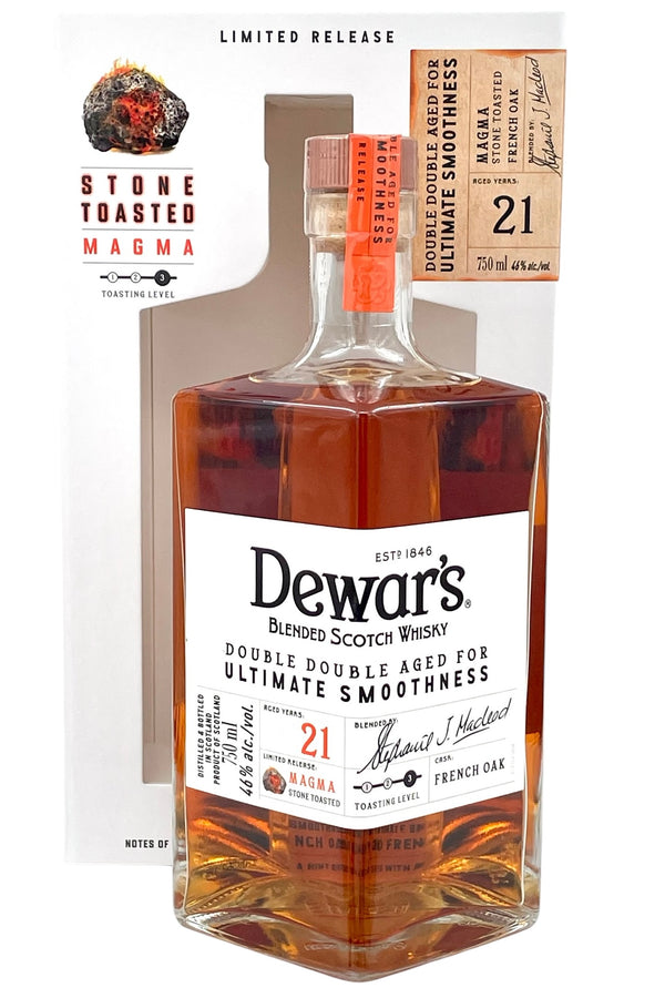 Dewar's Double Double 21 Year Old Magma Stone Toasted French Oak Blended Scotch Whisky bottle