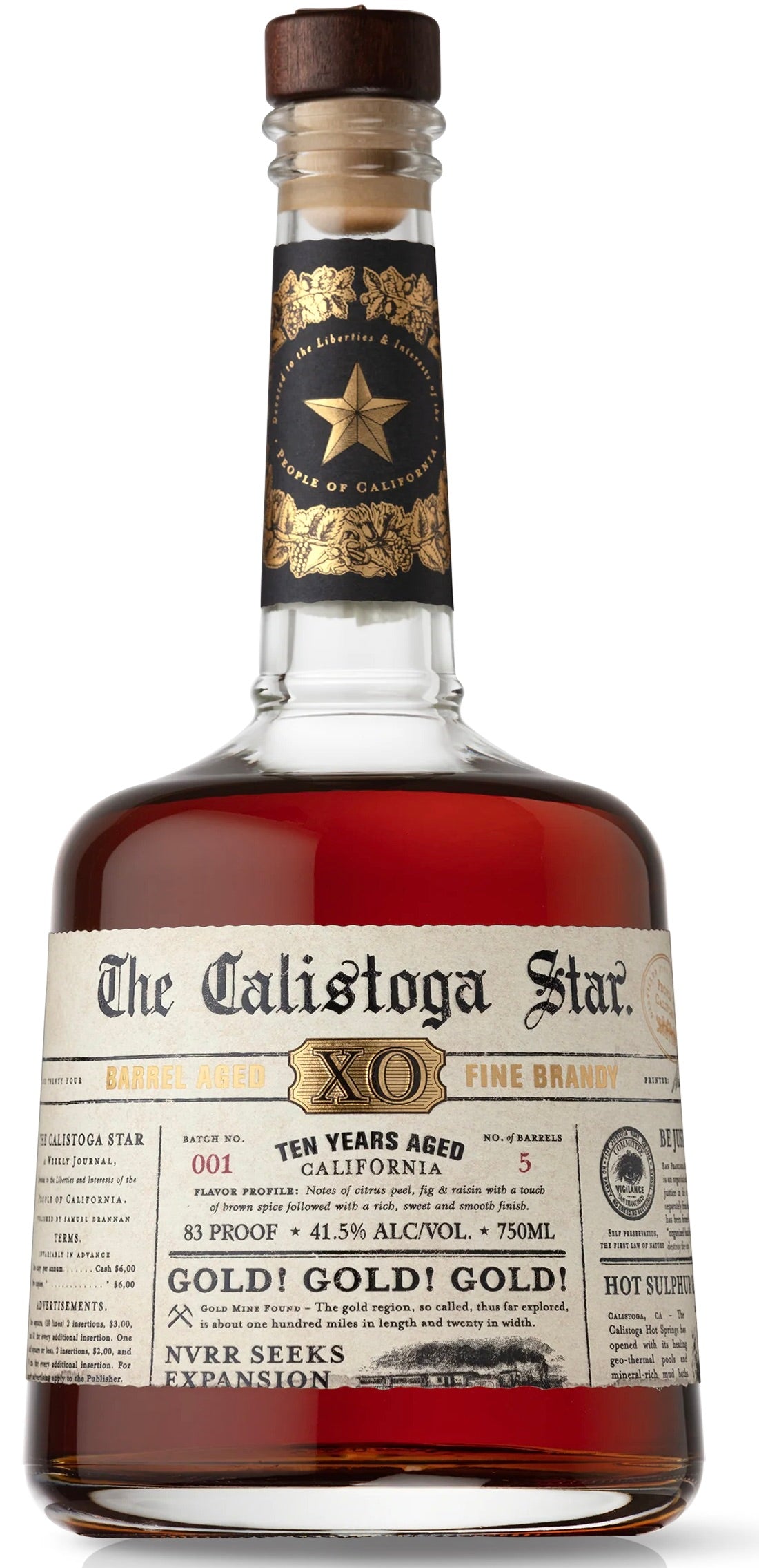 The Calistoga Star XO 10 Years Old Californian Brandy