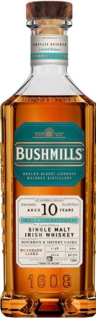 Bushmills 10 year Old &quot;Bordeaux Casks&quot; Single Malt Irish Whiskey