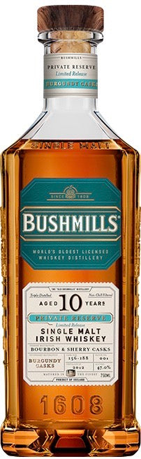 Bushmills 10 year Old &quot;Burgundy Casks&quot; Single Malt Irish Whiskey