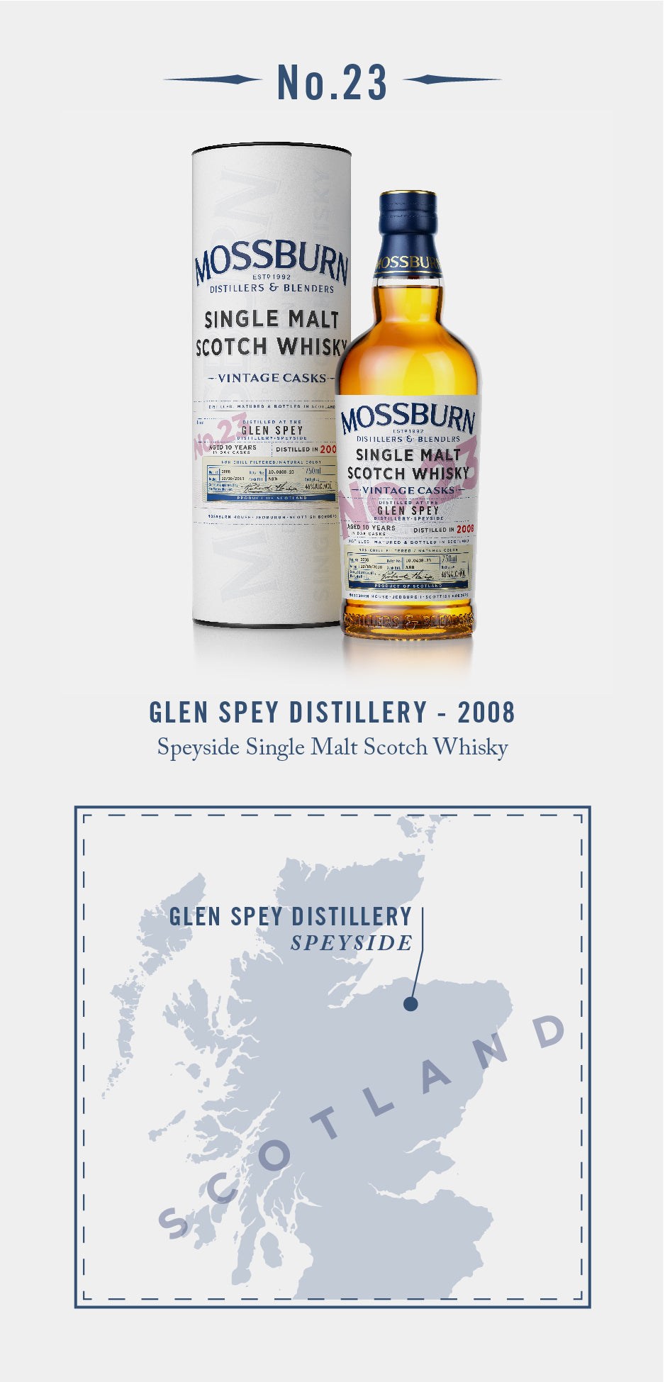 Glen Spey 10 Years Old No. 23 Scotch Whisky by Mossburn Distillers