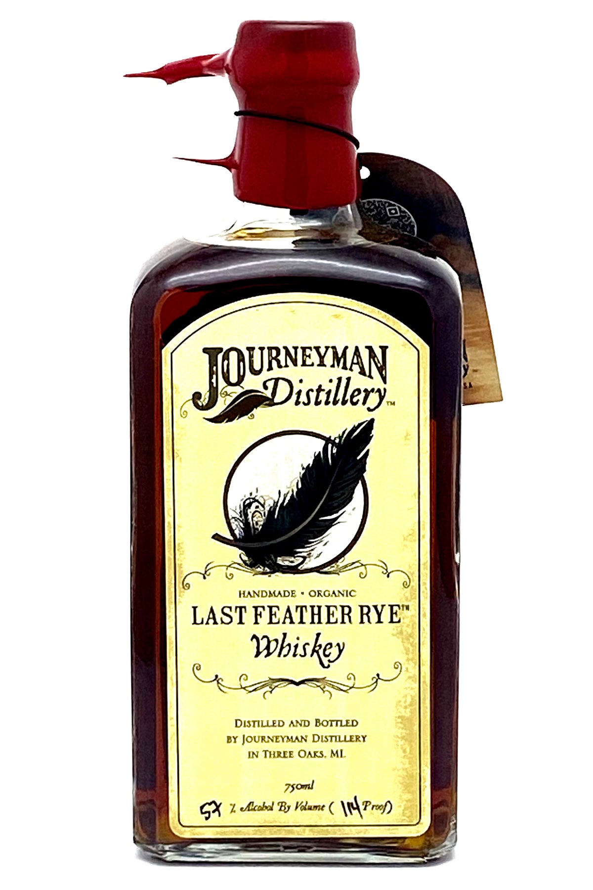 Journeyman Distillery Blackwell&#39;s Selection Last Feather Organic Rye Whiskey