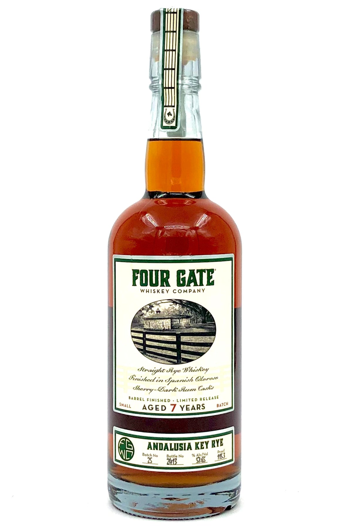 Four Gate Batch 25 Andalusia Key Sherry Rum Casks Finished Straight Rye Whiskey