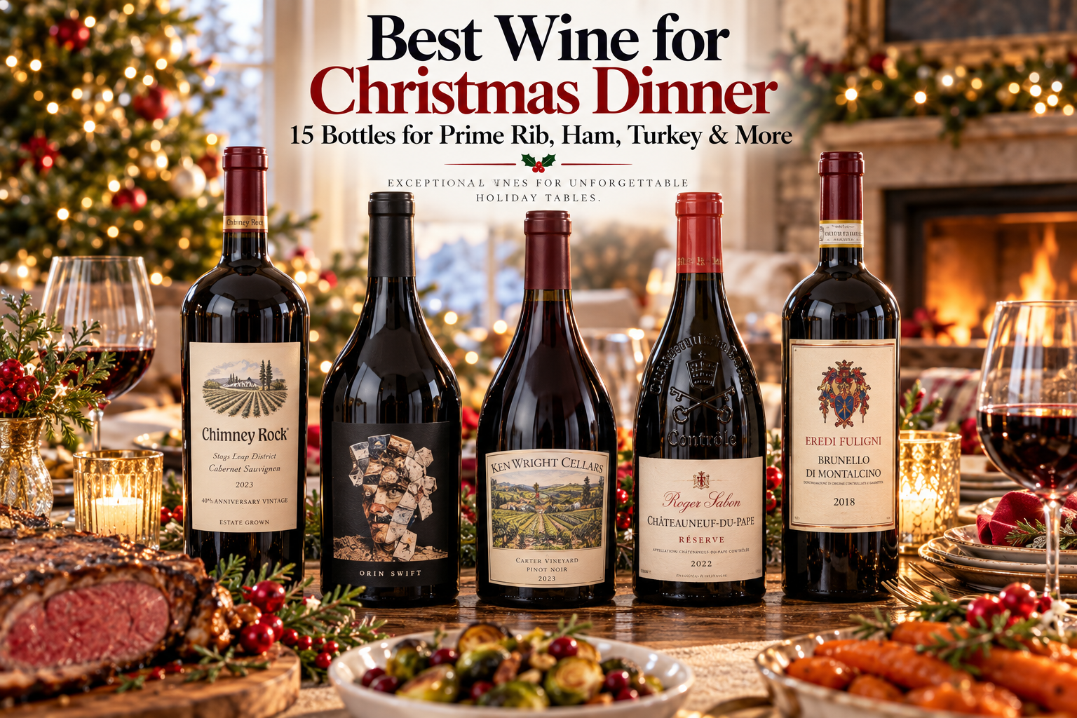 Best Wine for Christmas Dinner: 15 Bottles for Prime Rib, Ham, Turkey & More