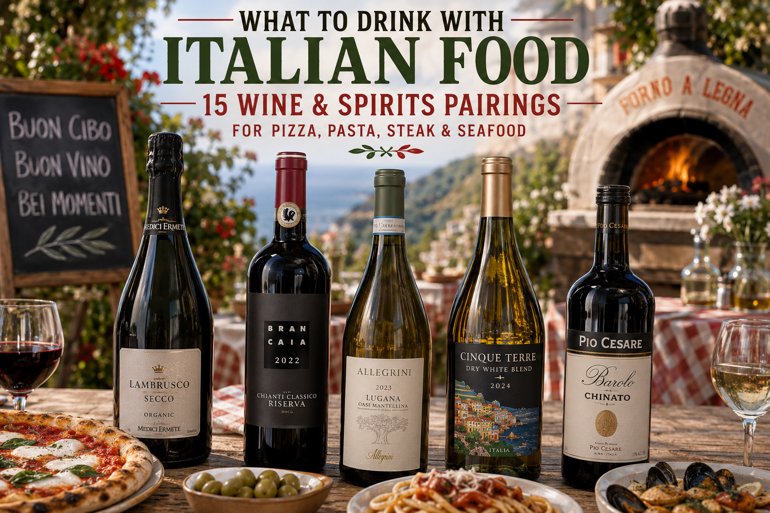 What to Drink With Italian Food: 15 Wine & Spirits Pairings for Pizza, Pasta, Steak & Seafood