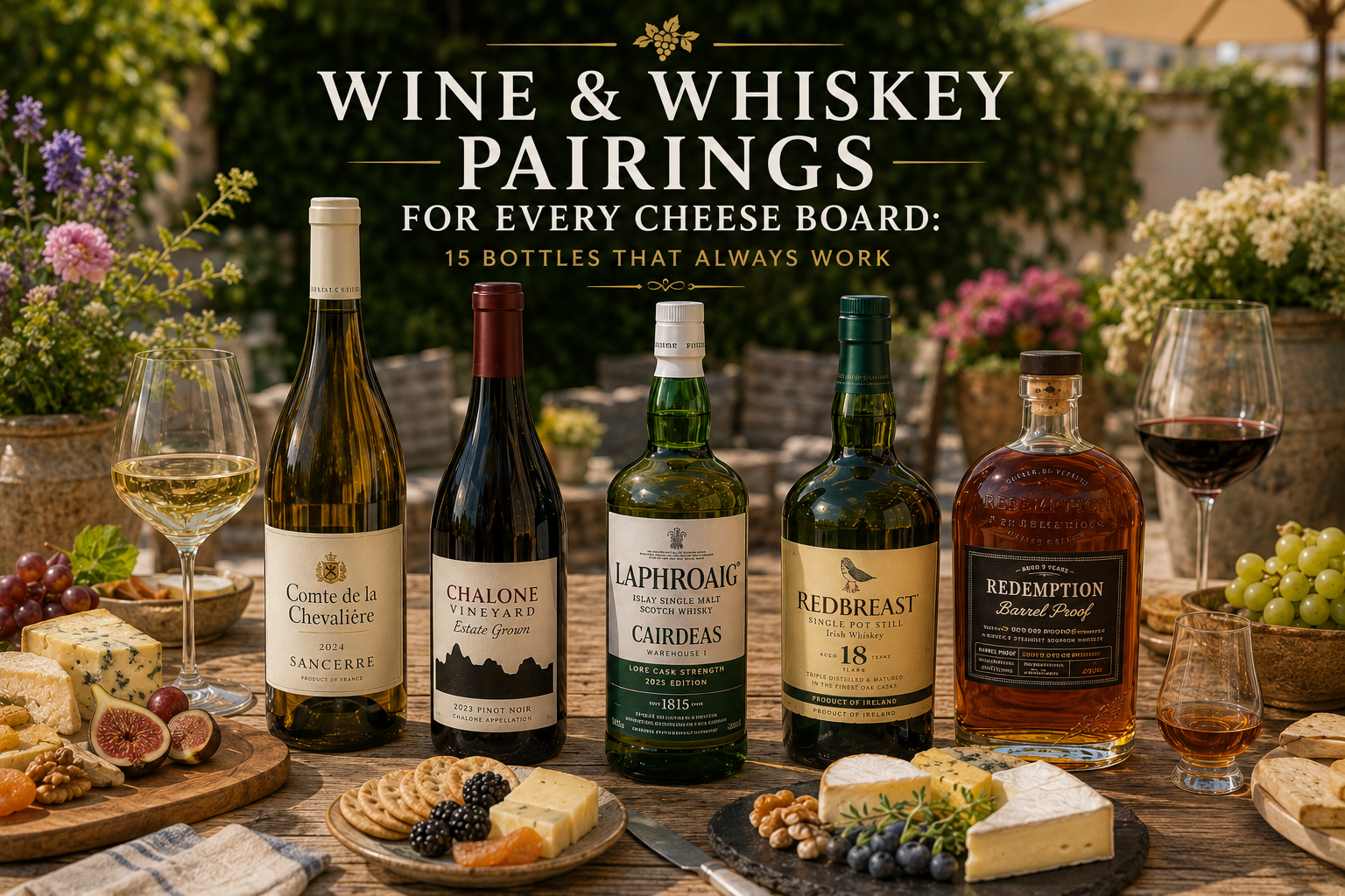 Wine & Whiskey Pairings for Every Cheese Board: 15 Bottles That Always Work