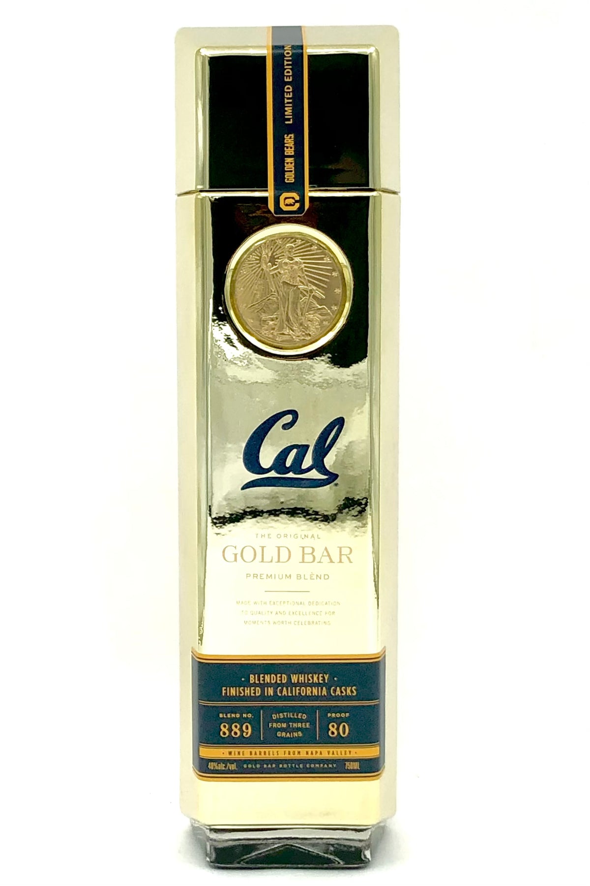 Cal Golden Bears Gold Bar Blended American Whiskey Limited Edition