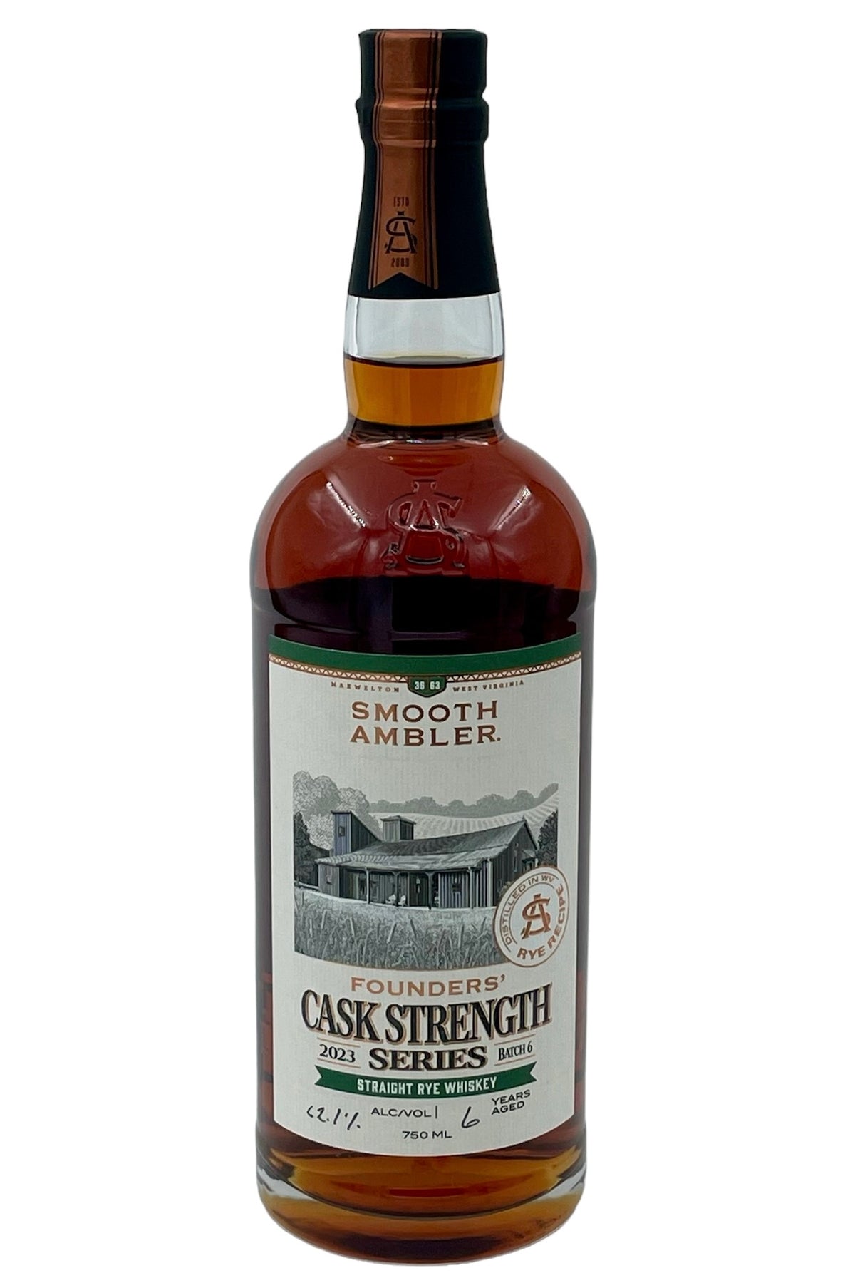 Smooth Ambler Founders&#39; 2021 Single Barrel Cask Strength Straight Rye Whiskey