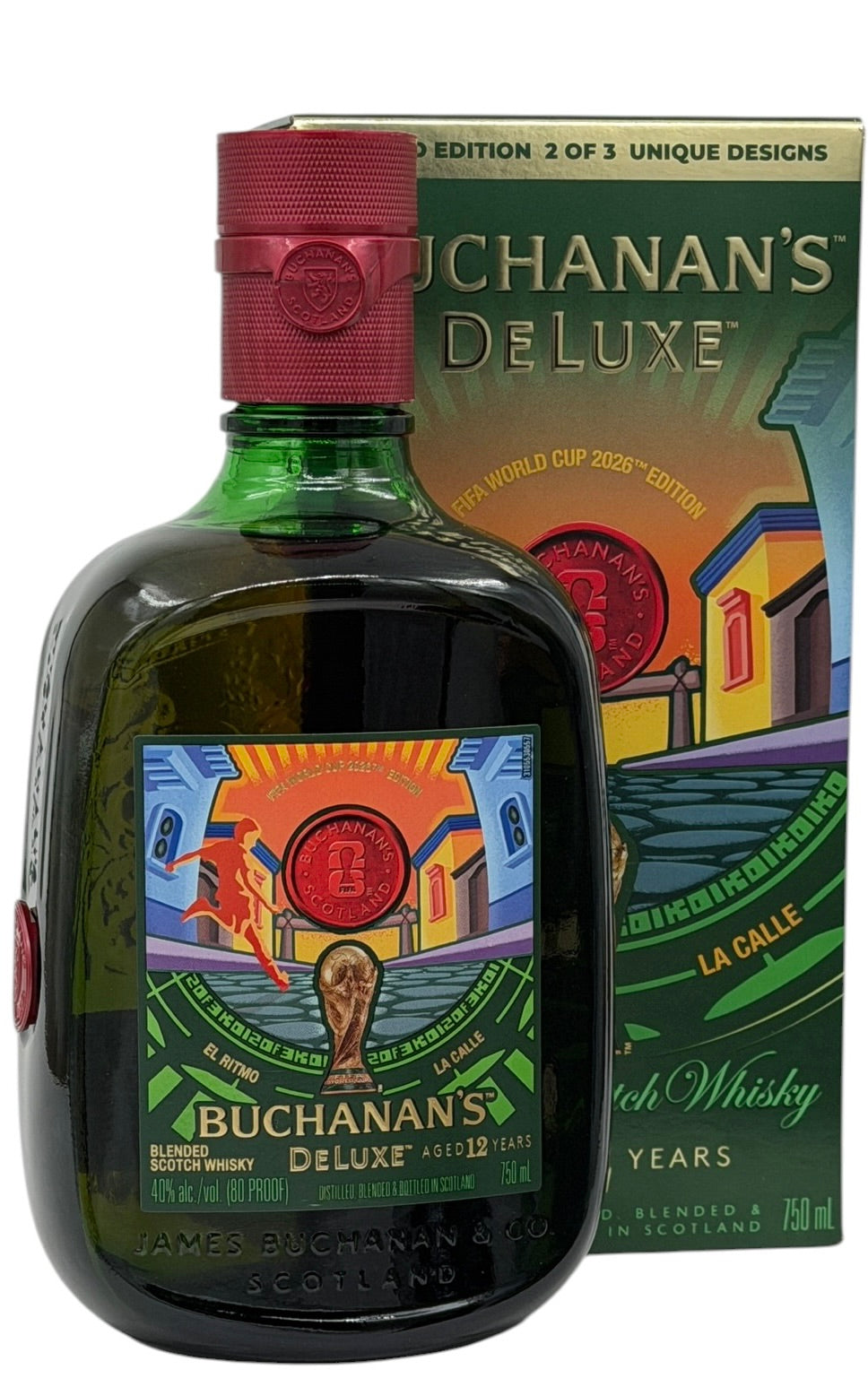 Buchanan 12 Yr FIFA-Themed Scotch Whisky Plus Pineapple! Set of 4, 4 x 750 ml