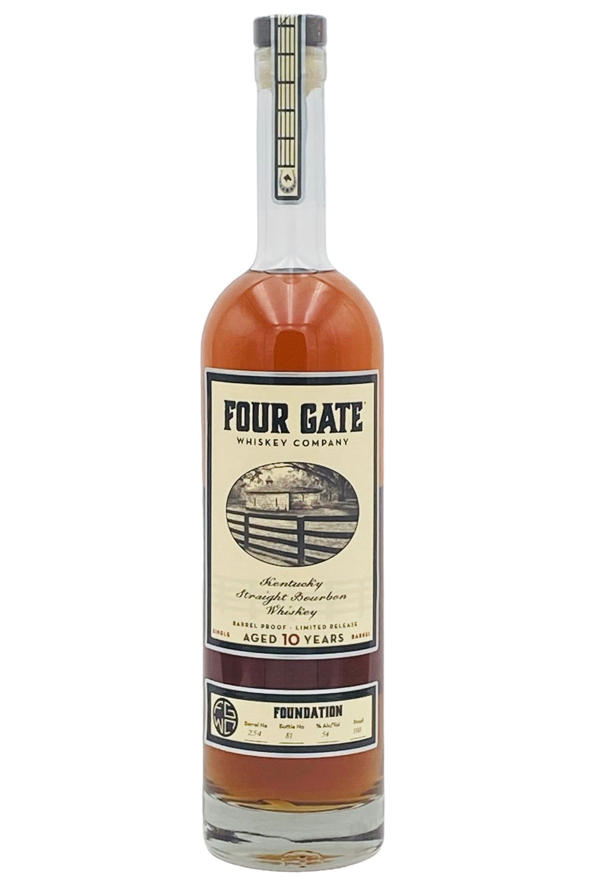 Four Gate &quot;Foundation&quot; Barrel Proof 10 Year Bourbon Whiskey