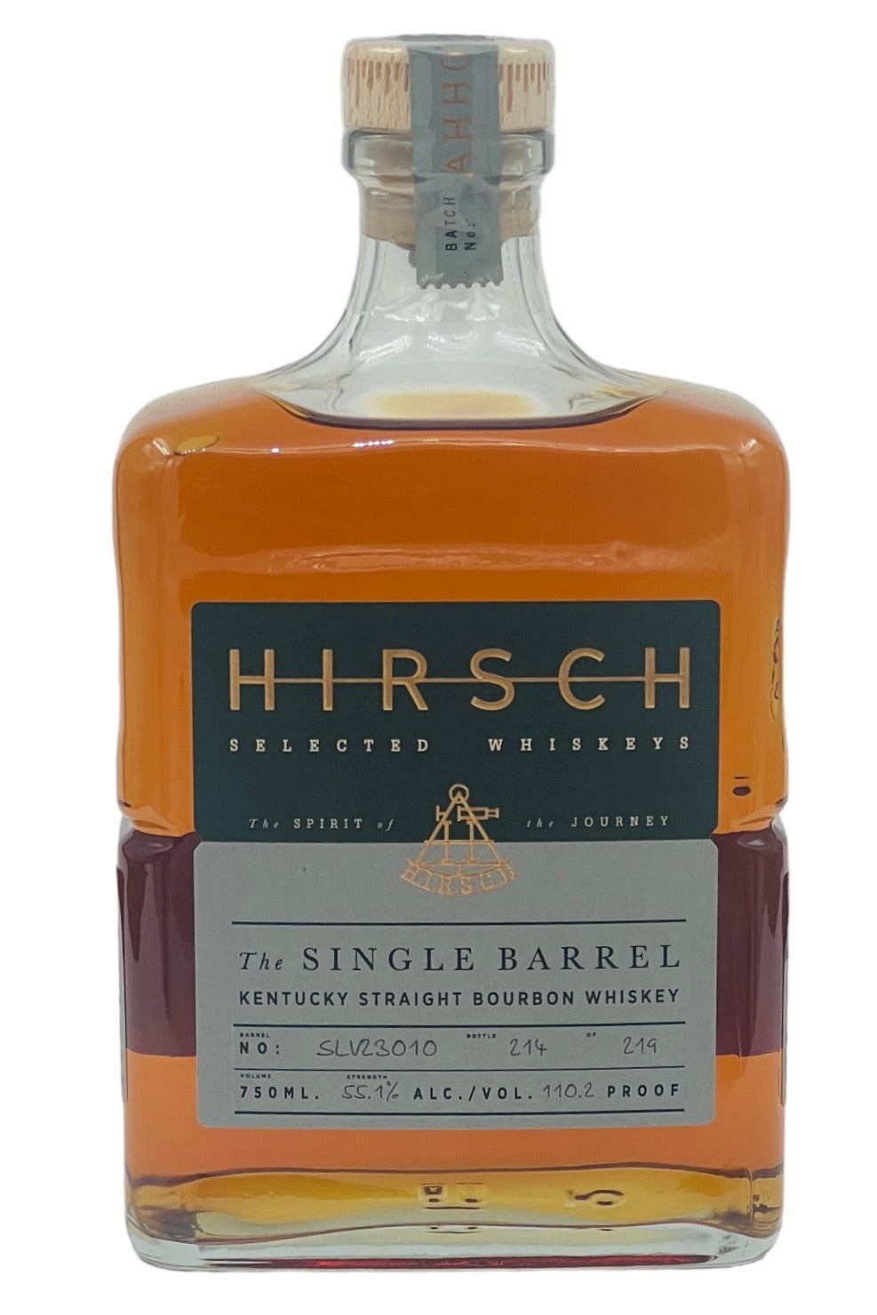 Hirsch &quot;The Single Barrel&quot; Silver Label Bourbon Whiskey, Batch SLV230-10