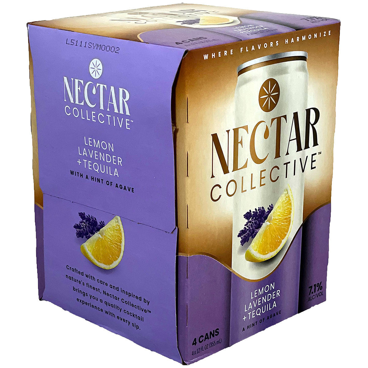 Nectar Collective Lemon Lavender + Tequila Sparkling Cocktail 7.1% ABV 4-Pack Cans