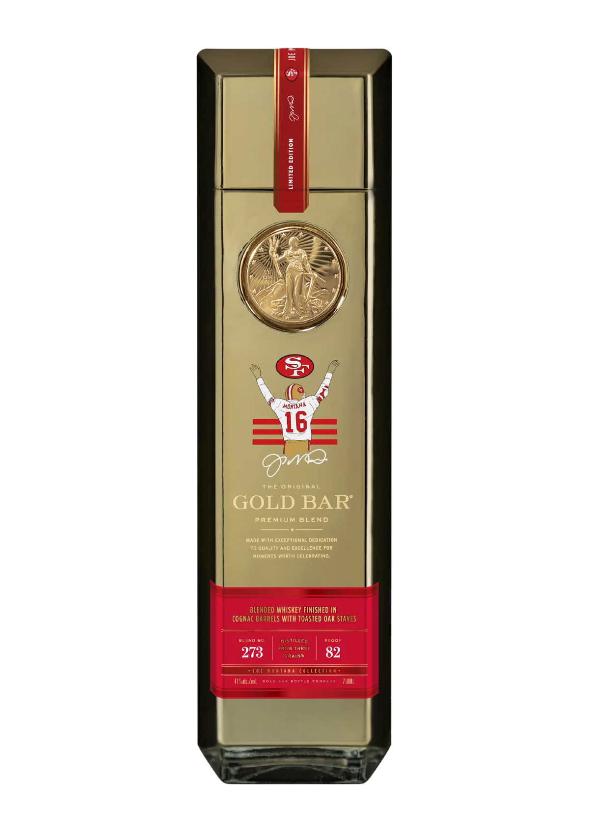 49ers Gold Bar Joe Montana Limited Edition Whiskey Blend No. 273