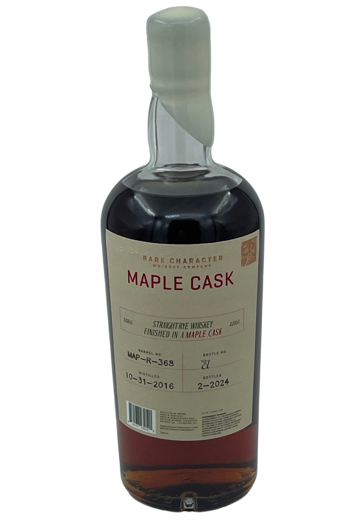 Rare Character Cask Strength &quot;Finished in Maple Casks&quot; Straight Rye Whiskey