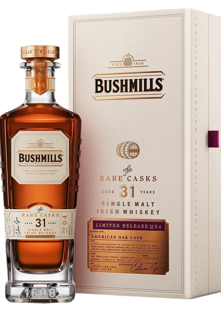 Bushmills Rare Cask 31 Year Old Single Malt Irish Whiskey – American Oak, Limited Release #4