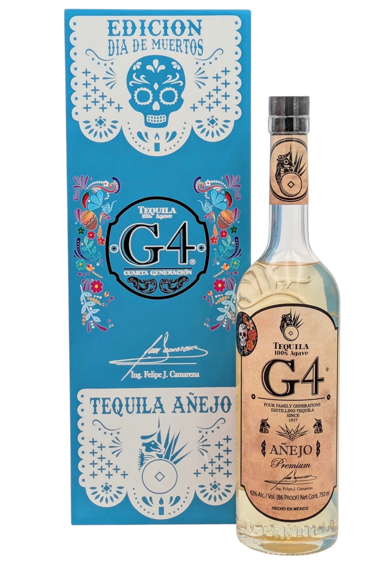 G4 Anejo Tequila De Madera Día De Muertos