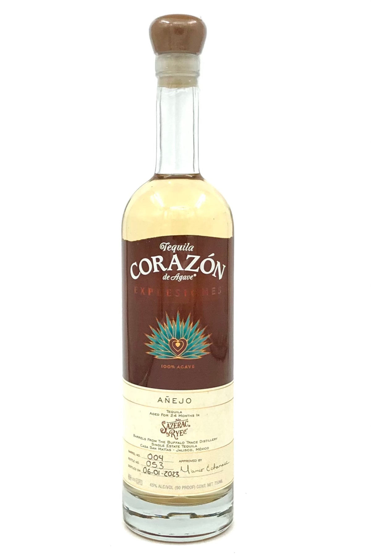 Expresiones del Corazon Sazerac Rye Barrel Anejo Tequila