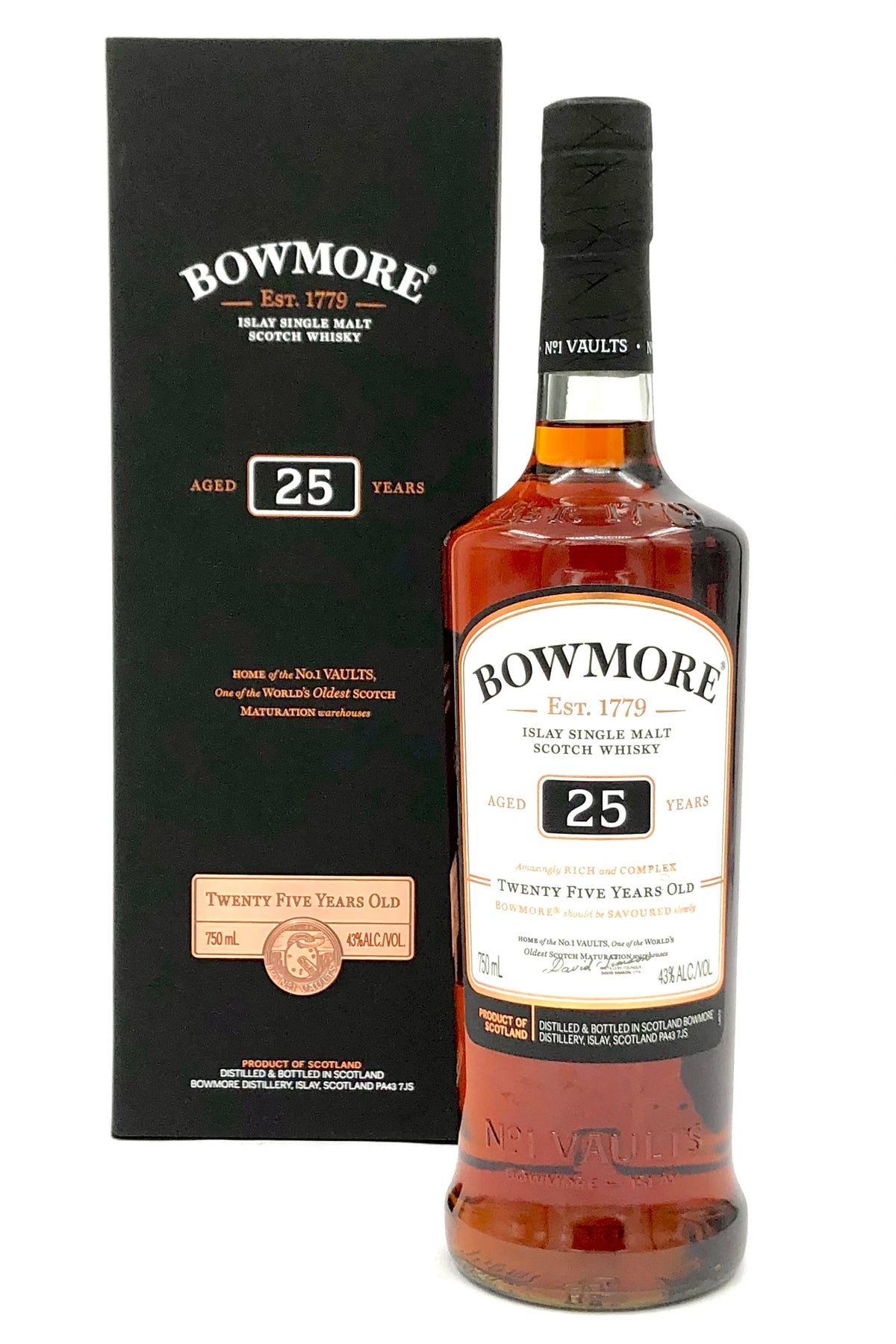 Bowmore 25 Year Old &quot;Small Batch Release&quot; Single Malt Scotch Whisky