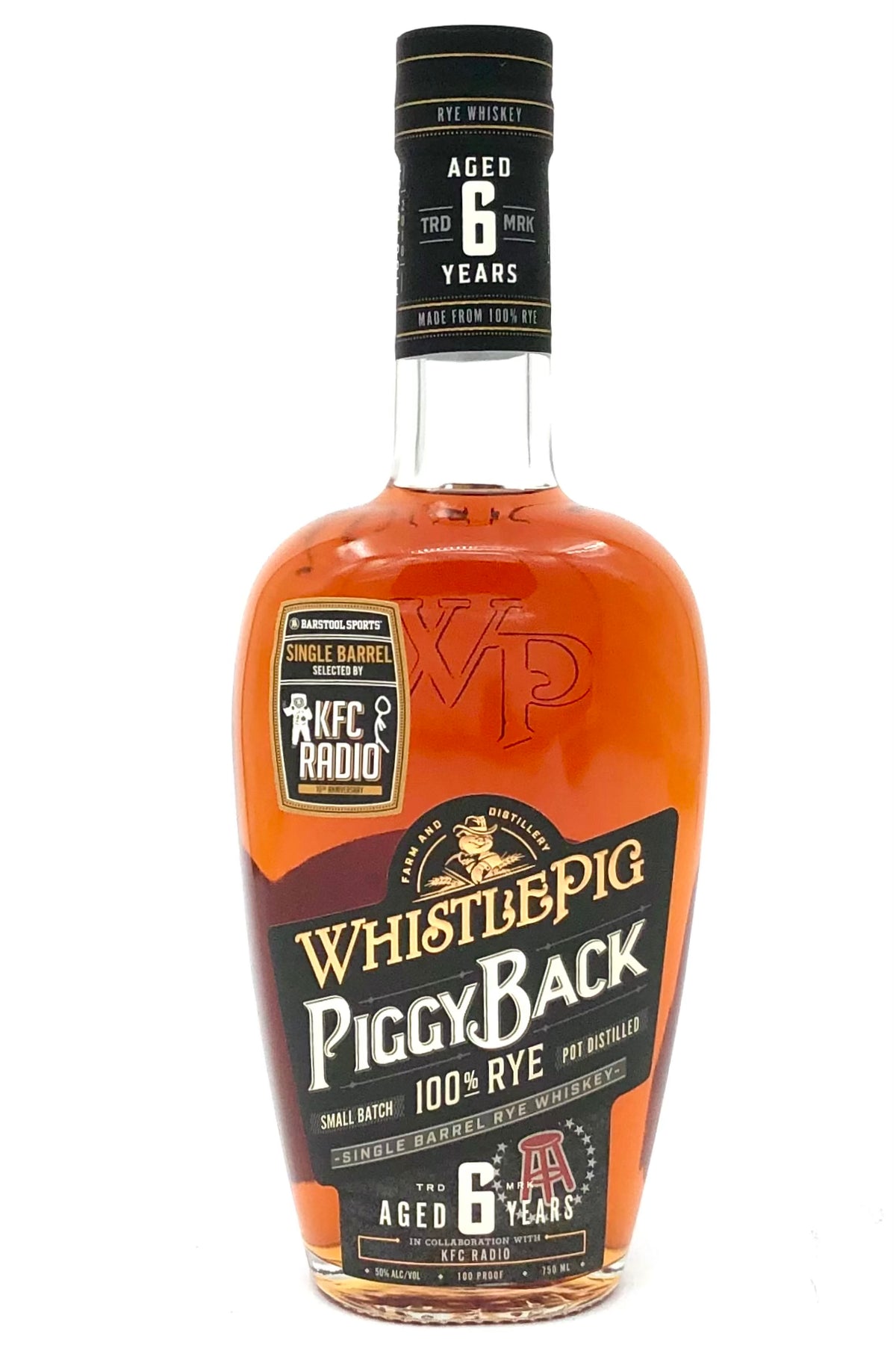 WhistlePig Piggyback Single Barrel Rye Whiskey selected by KFC Radio