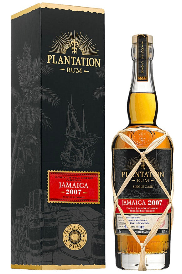 Plantation Rum Jamaica Single Cask Vintage 2007 15 Year Jamaican Rum Finished in Ironroot Republic Bourbon