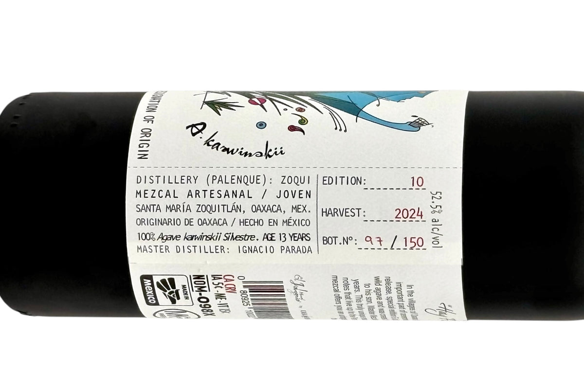 El Jolgorio “A. Karwinskii” 10th Edition Mezcal – Single Palenque, Limited Black Bottle Release (52.5% ABV)