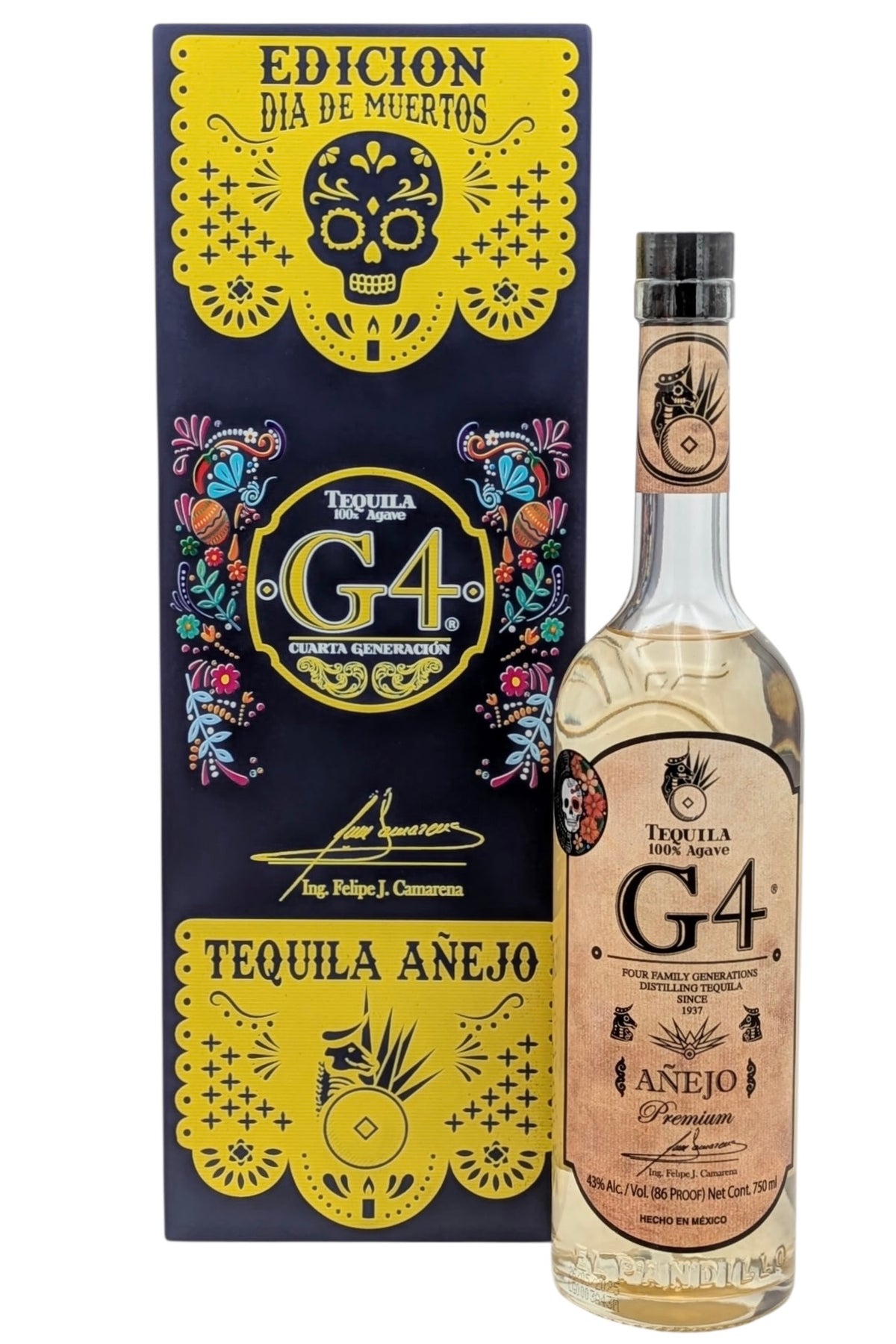 G4 Anejo Tequila De Madera Día De Muertos
