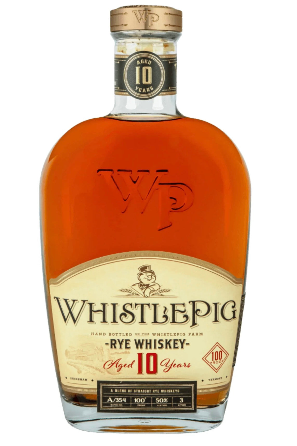 WhistlePig 10 Year Old Small Batch Straight Rye Whiskey 100 Proof 3000ml "Double Magnum"