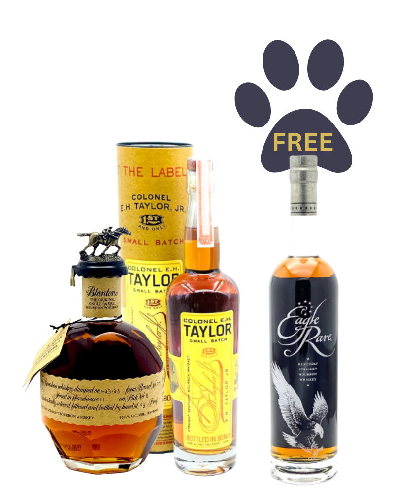 Blanton's Bourbon, EH Taylor Small Batch Bourbon + Free Eagle Rare 10 Bourbon