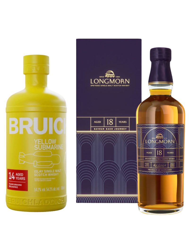 Longmorn 18 Year Old Single Malt Scotch Whisky + Bruichladdich 2026 "Yellow Submarine III"