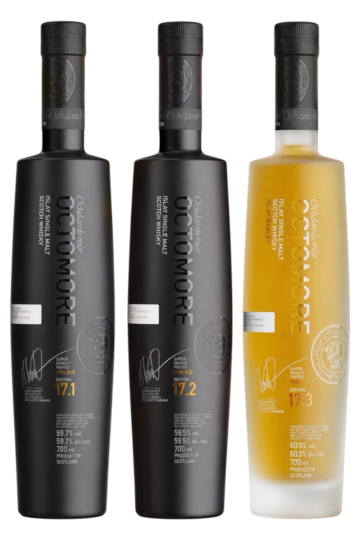 Bruichladdich Octomore 17 Series Bundle | All 3 Whiskies — 17.1, 17.2 & 17.3 | 3 x 700ml