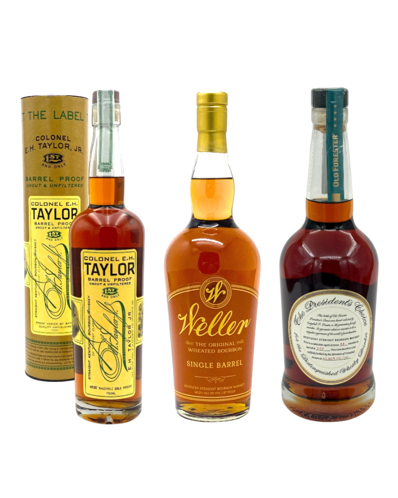 Old Forester President’s Choice + E.H. Taylor Barrel Proof + Weller Single Barrel Bourbon Collection