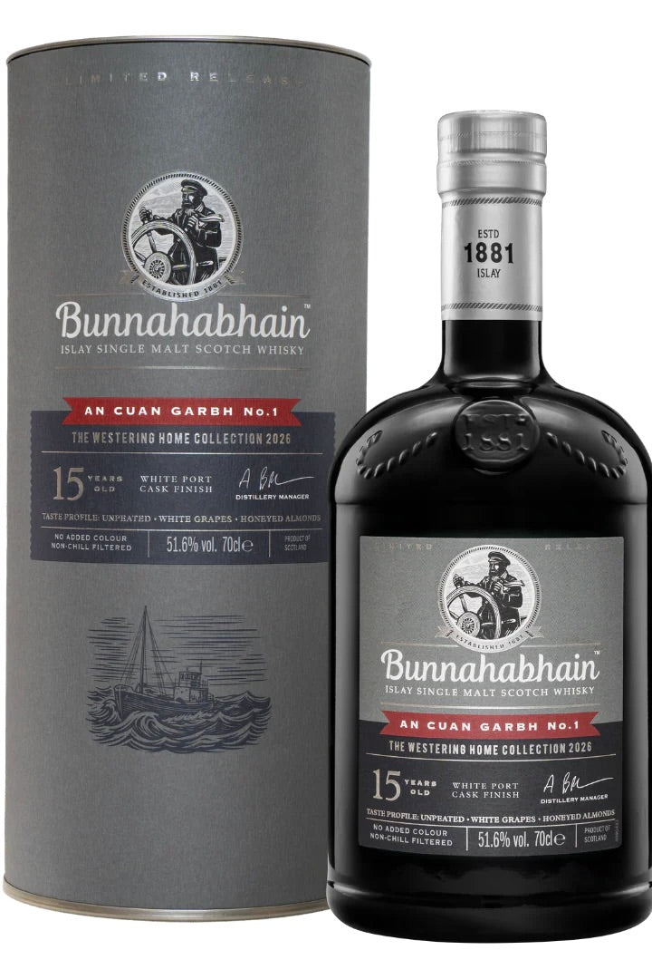 Bunnahabhain 15 Year Old "An Cuan Garbh No. 1" Westering Home Collection 2026 Fèis Ìle White Port Cask Finish Single Malt Scotch Whisky 103.2 Proof 700ml