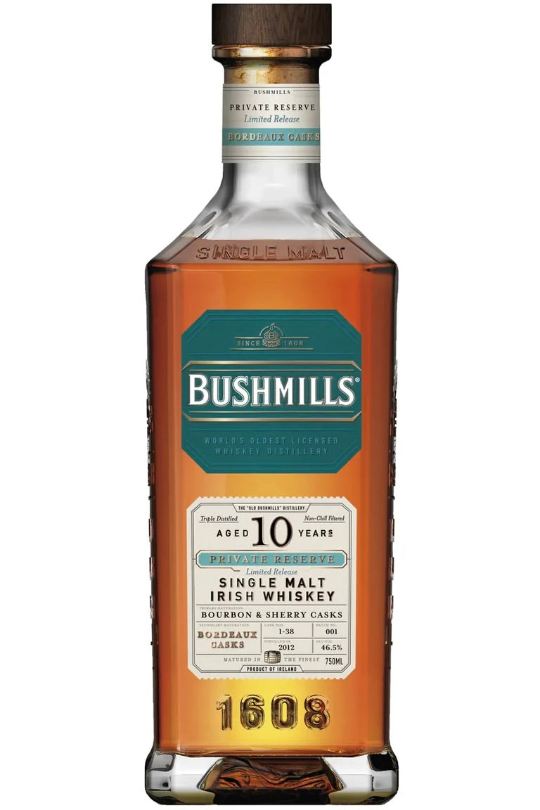 Bushmills 10 year Old "Bordeaux Casks" Single Malt Irish Whiskey