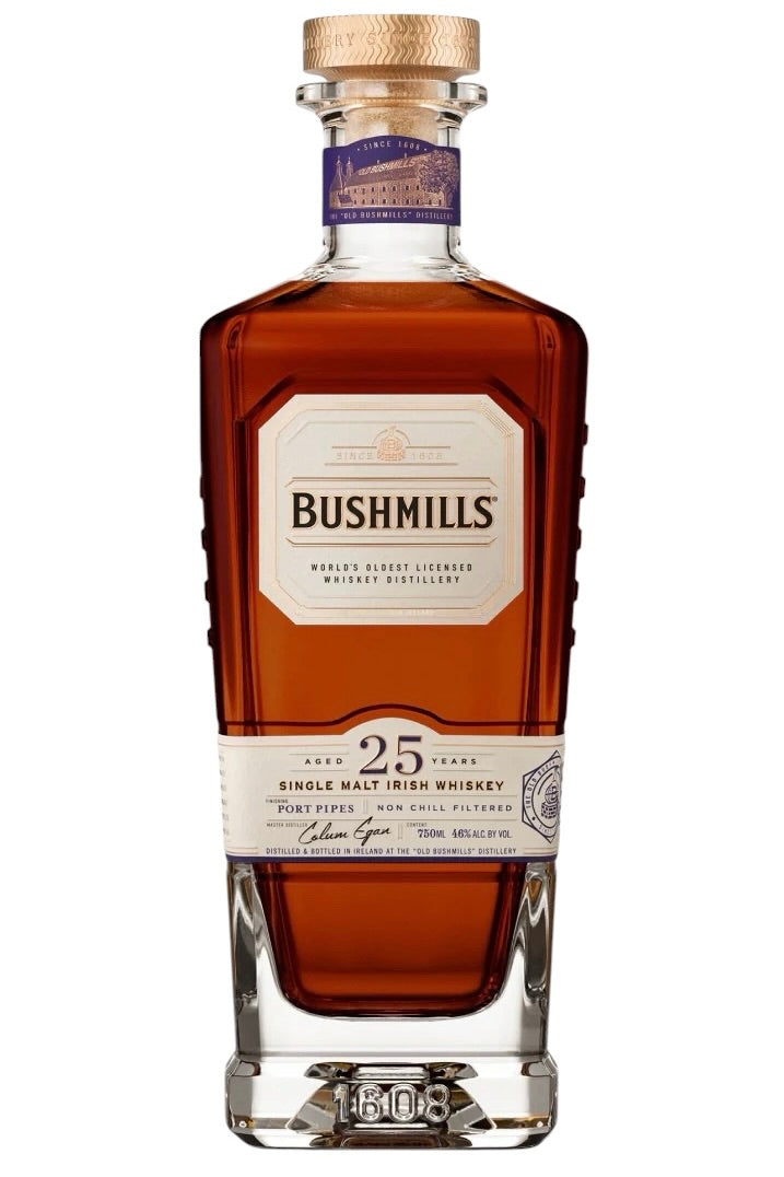 Bushmills 25 Year Old Single Malt Irish Whiskey – Ruby Port Cask Finish, 46% ABV