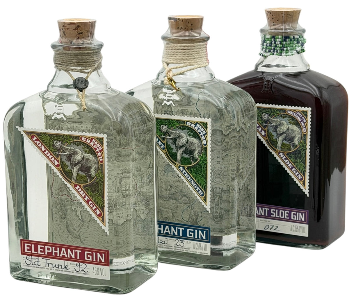 Elephant Gin Collection | London Dry, Sloe Gin & Navy Strength | 3 x 750ml