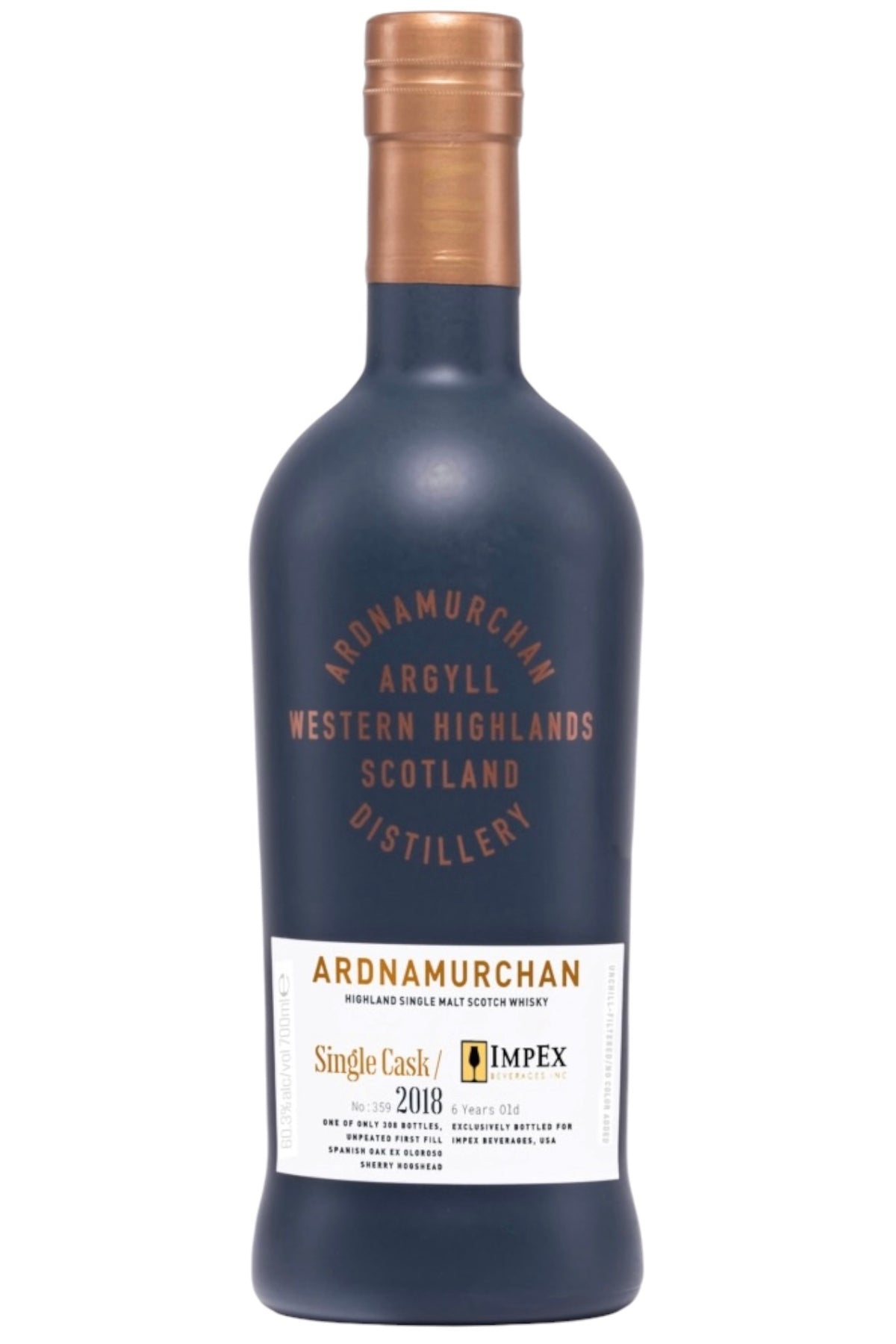Ardnamurchan Single Cask 910 Unpeated Ex-Bourbon Single Malt Scotch Whisky 700ml
