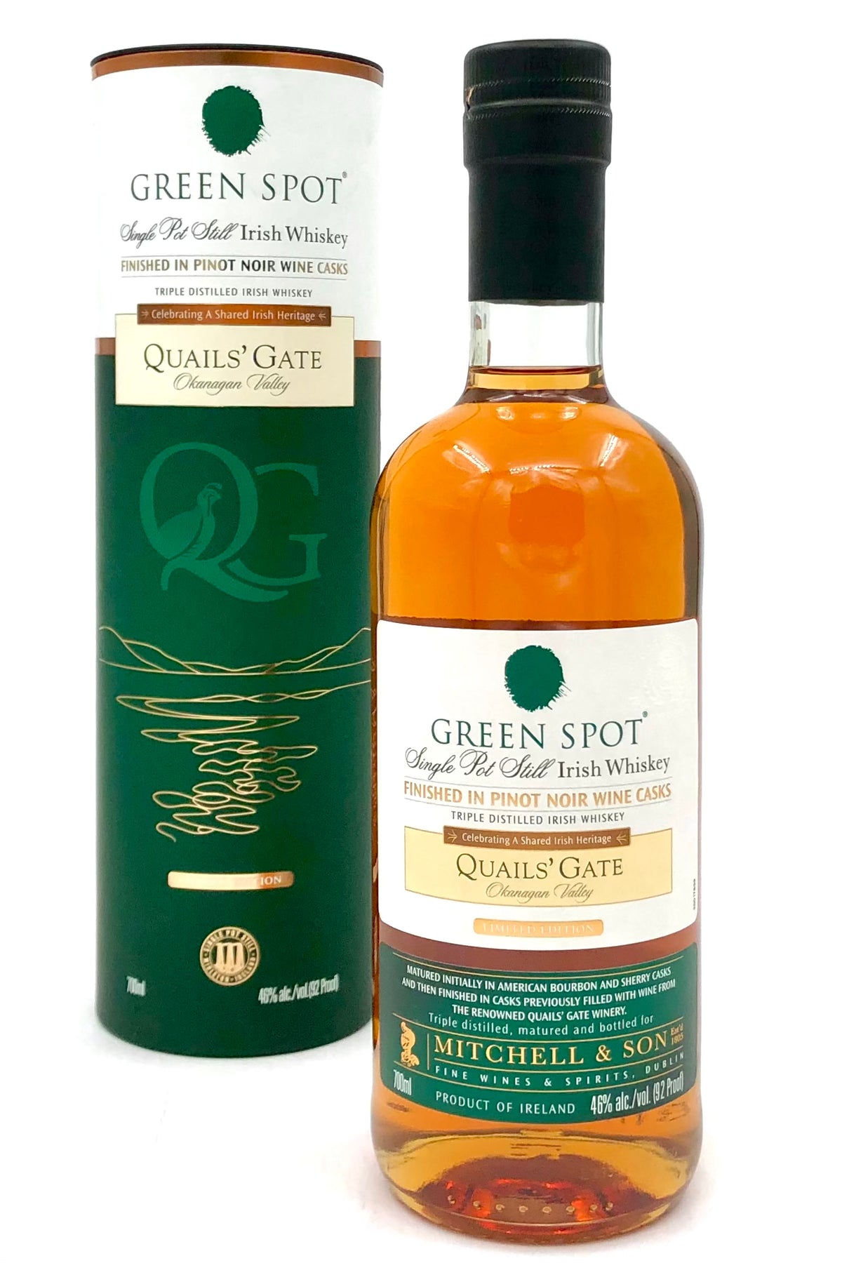 Green Spot Quails&#39; Gate Irish Whiskey