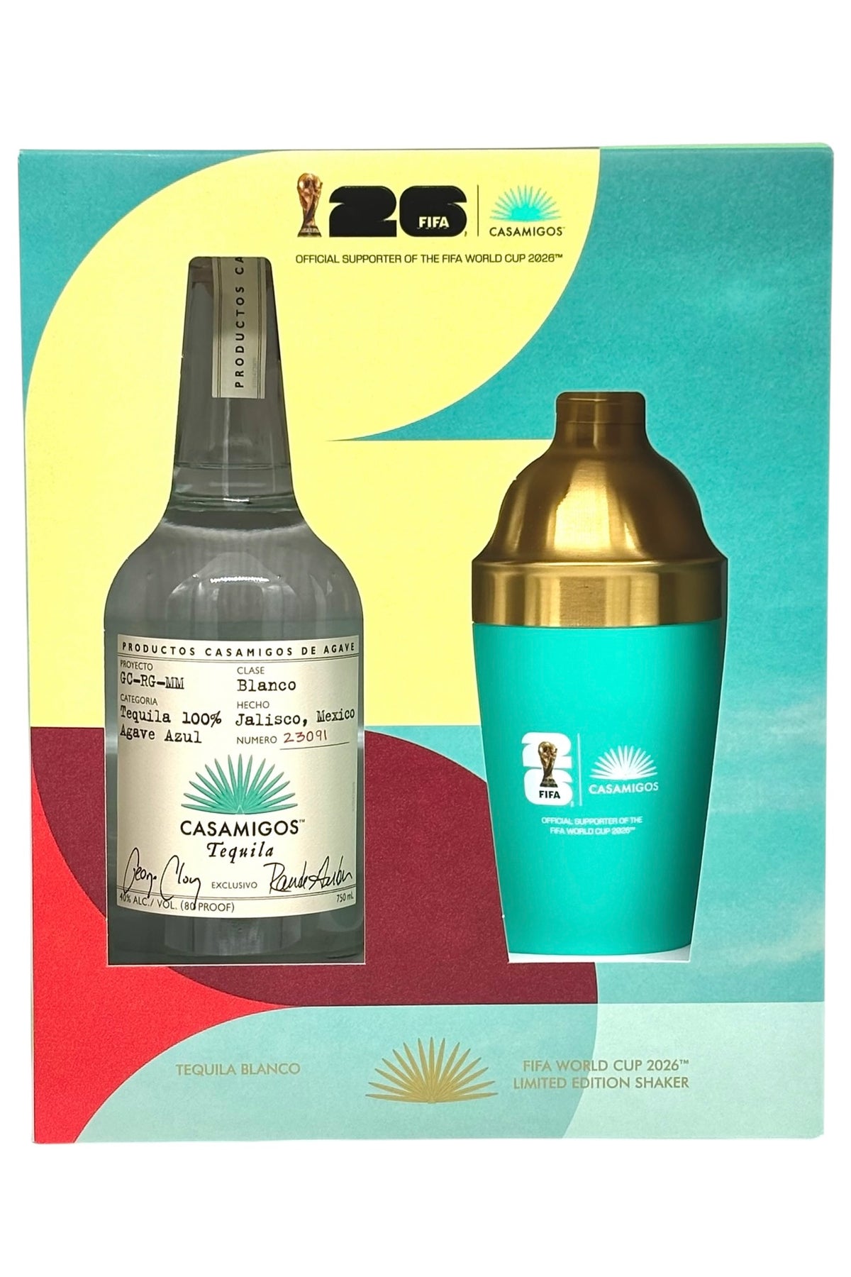 Casamigos Tequila Blanco with FIFA Shaker