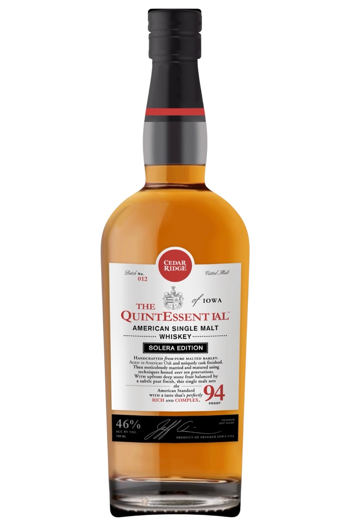 Cedar Ridge The Quintessential American Single Malt Whiskey 750 ml