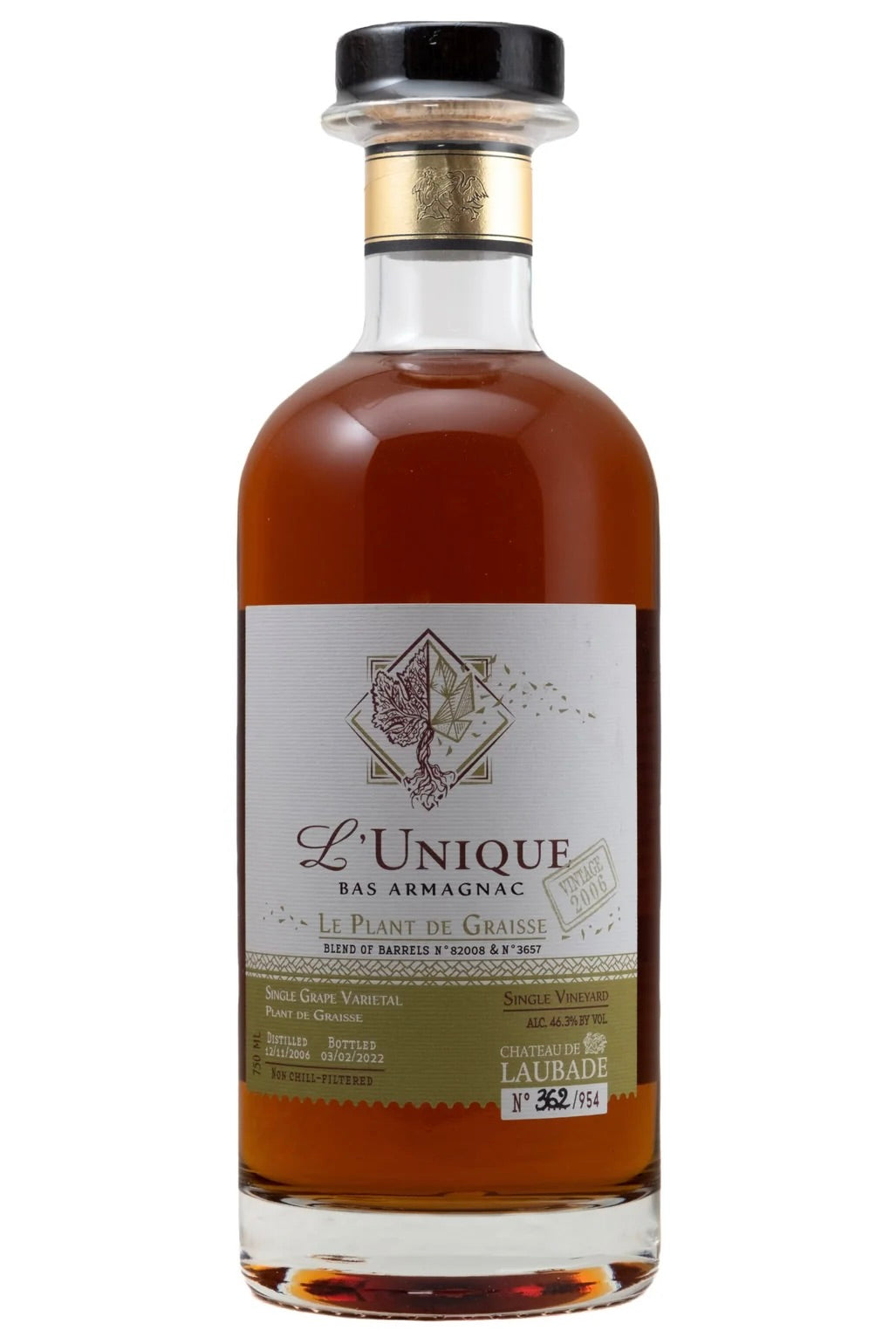 Château de Laubade 2006 "L'Unique #3" Le Plant de Graisse Bas Armagnac 750ml