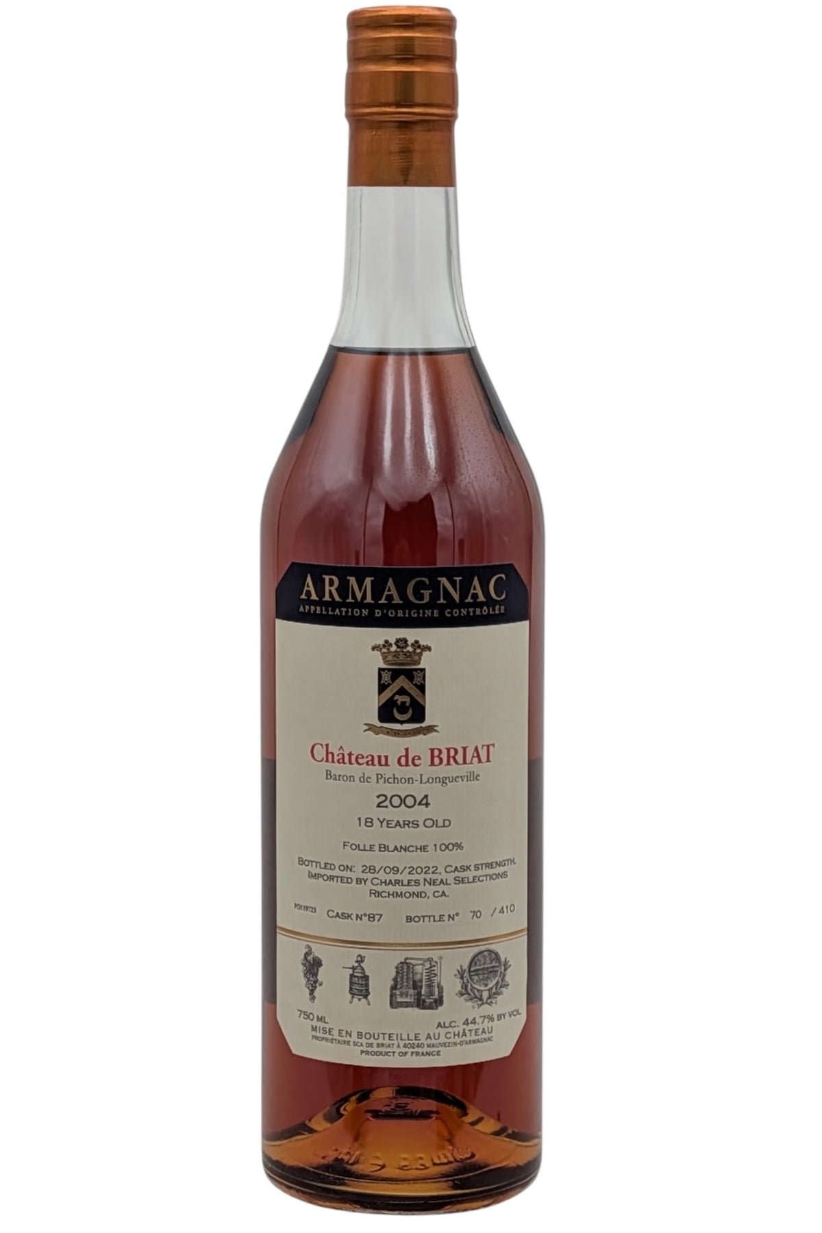 Chateau de Briat Vintage 2004 Folle Blanche 18 Years Old Bas-Armagnac