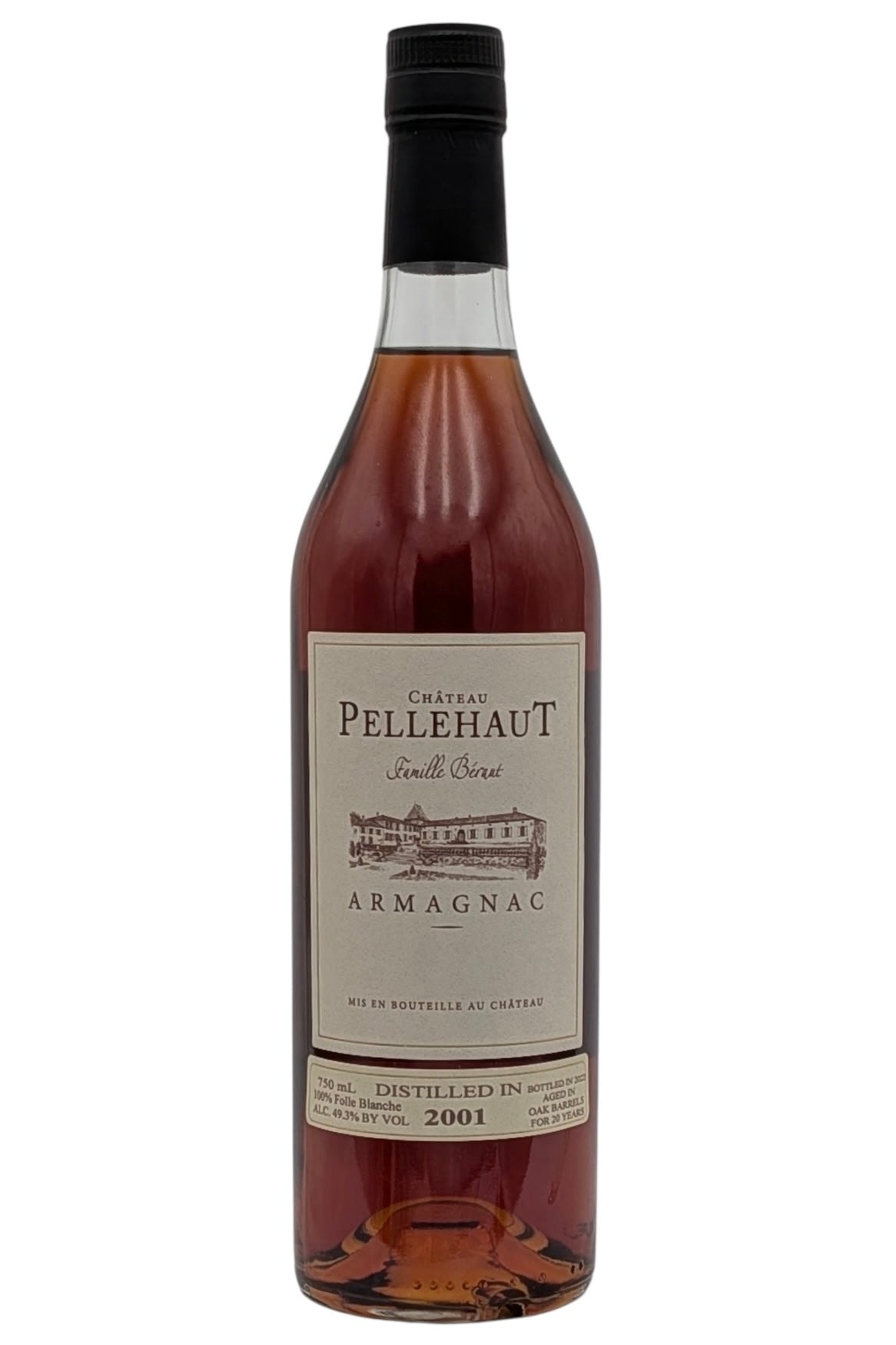 Chateau de Pellehaut Vintage 2001 Folle Blanche 20 Year Old Armagnac Reserve Tenareze