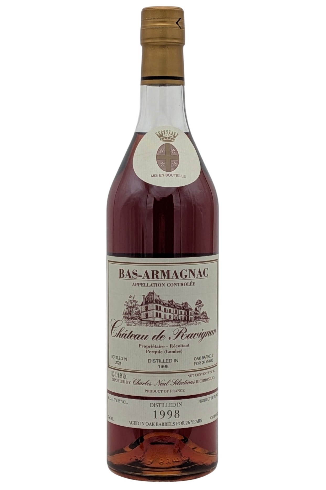 Chateau de Ravignan Vintage 1998 Aged for 26 Years Bas-Armagnac