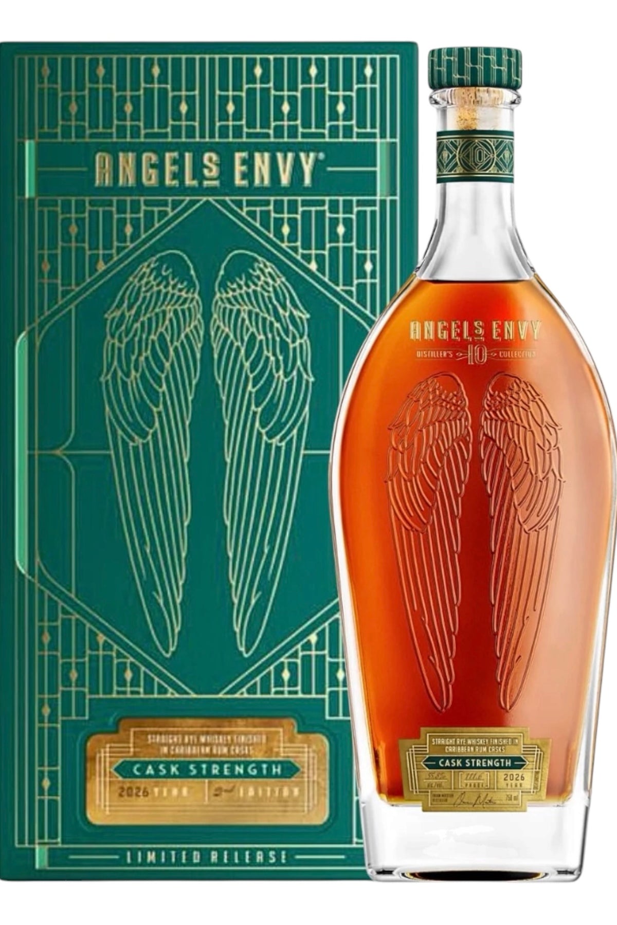 Angel's Envy 10 Year Cask Strength Rye Whiskey Caribbean Rum Cask 2026 750ml