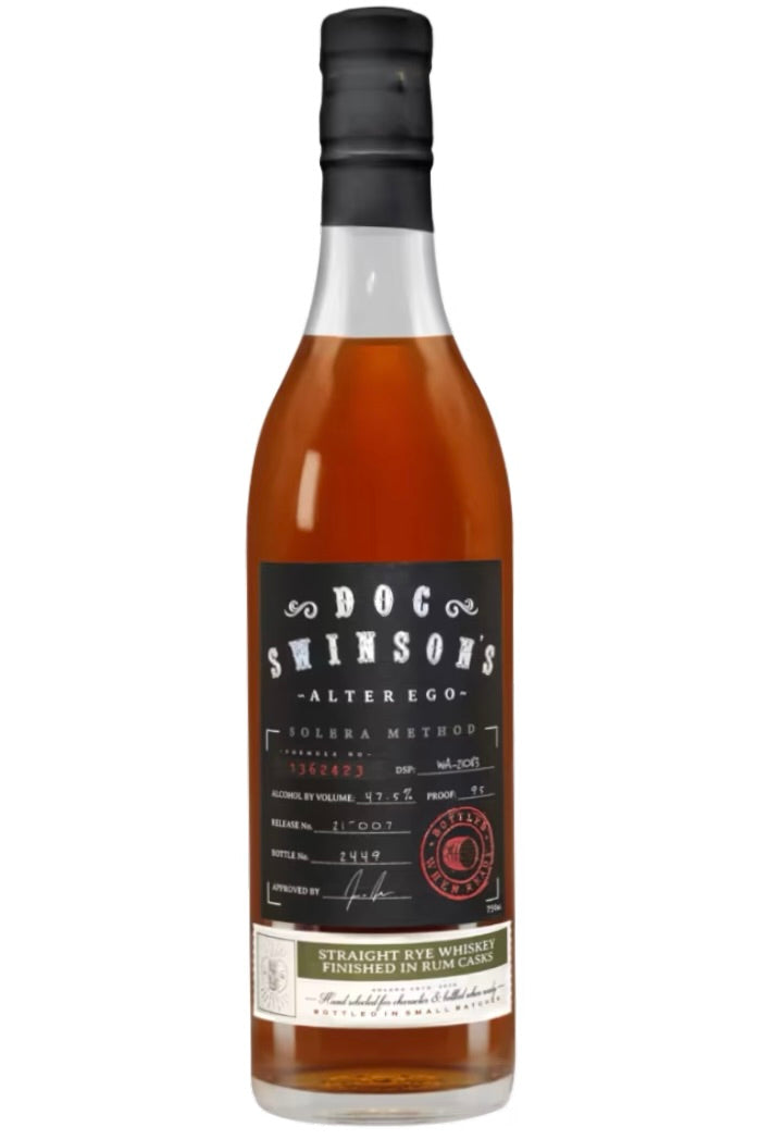 Doc Swinson's Alter Ego Solera Method Straight Rye Whiskey — Rum Cask Finished 750ml