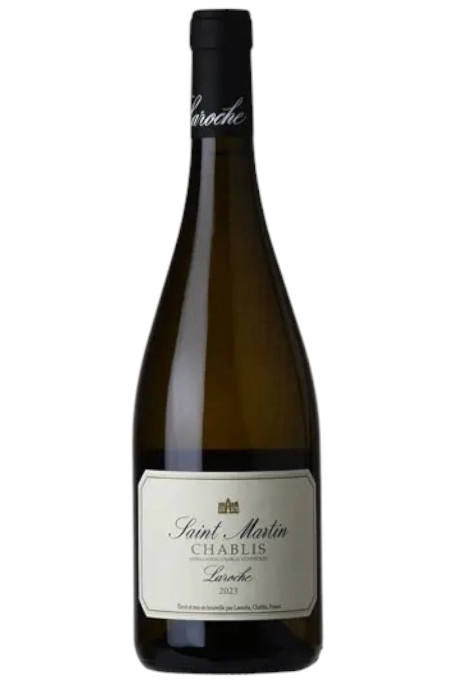 Domaine Laroche 2023 Chablis Saint Martin Chardonnay Kimmeridgian Limestone Fine Lees Aged 85% Stainless 15% Foudre Malolactic 92 Points Tasting Panel 89 Points Jasper Morris Wilson Daniels 750ml