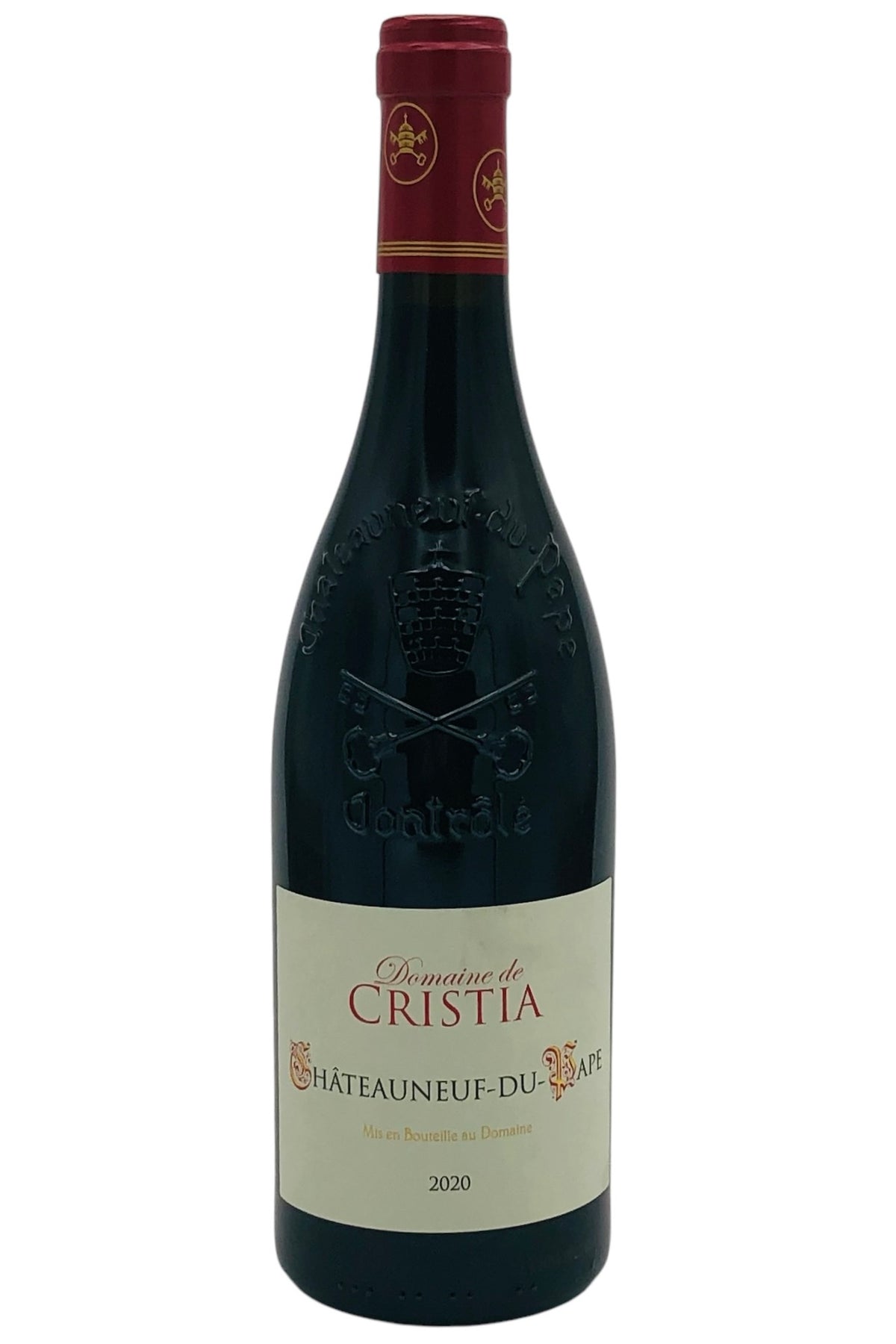 Domaine de Cristia 2020 Chateauneuf-du-Pape Classique 85% Grenache 15% Syrah Sandy Soils Organic Outstanding Vintage Wine Advocate Southern Rhone France 750ml