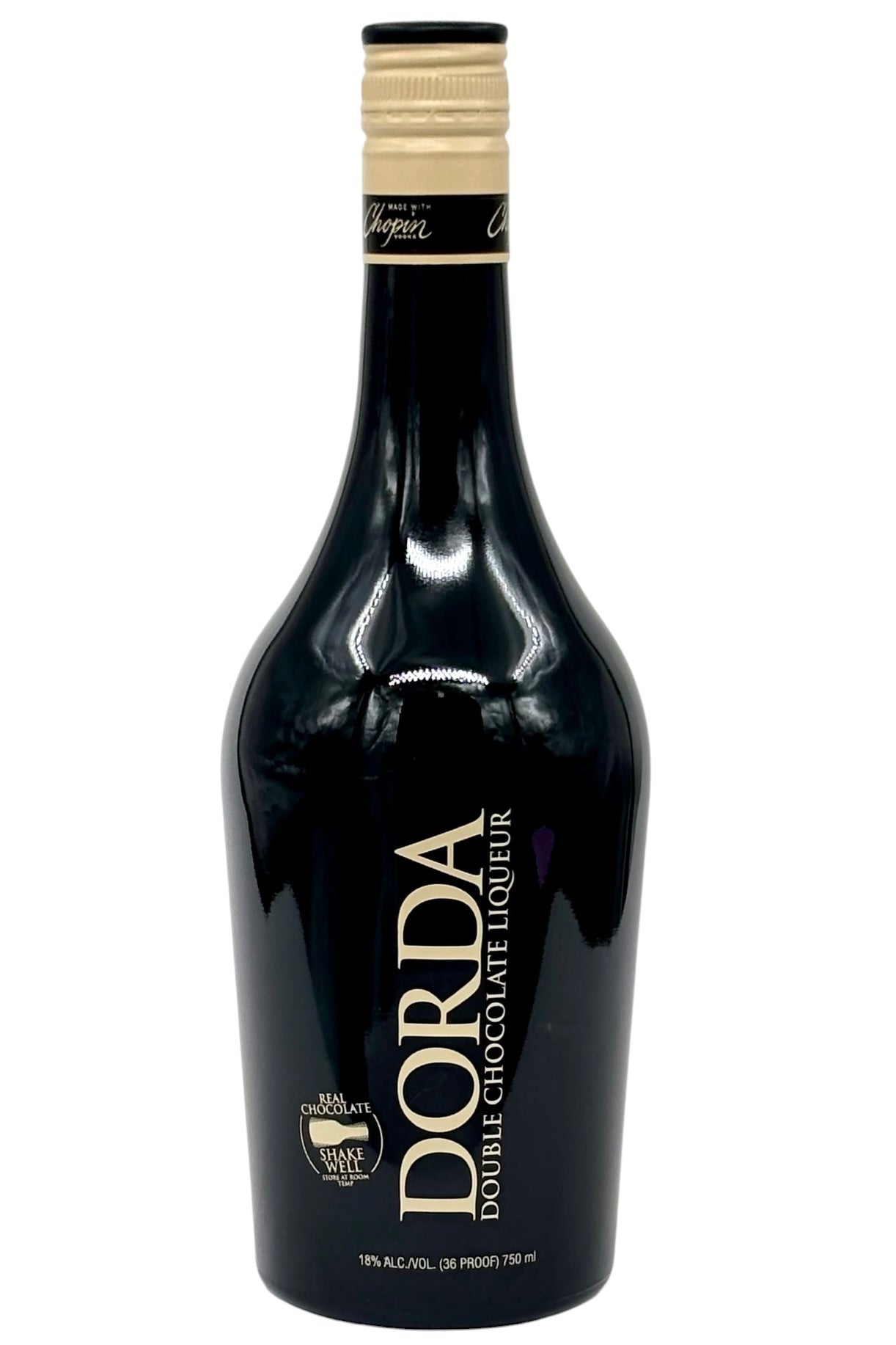 Dorda Double Chocolate Liqueur Chopin Rye Vodka Real Dark Chocolate All Natural No Artificial Ingredients 18% ABV 750ml