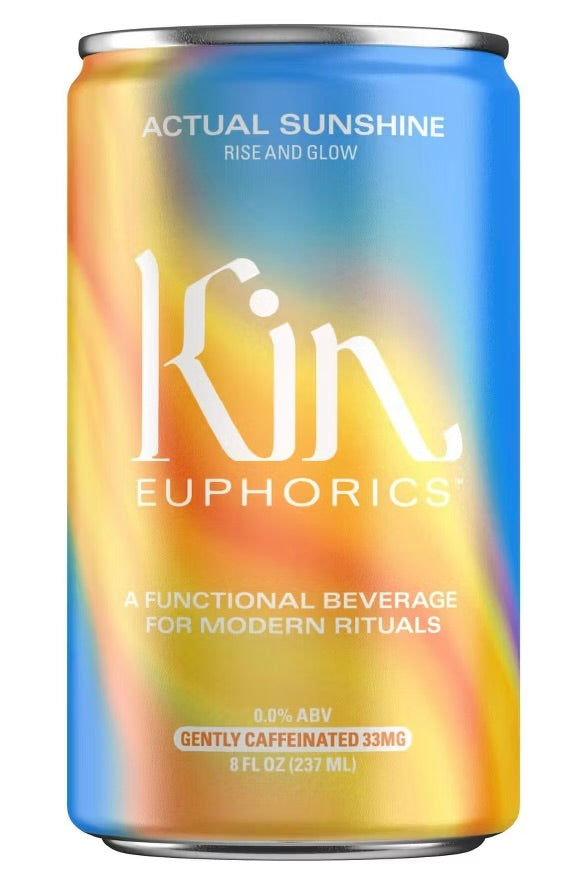 Ken Euphorics Actual Sunshine Rise & Glow Gently Caffeinated Non Alcoholic 4 x 8oz Cans