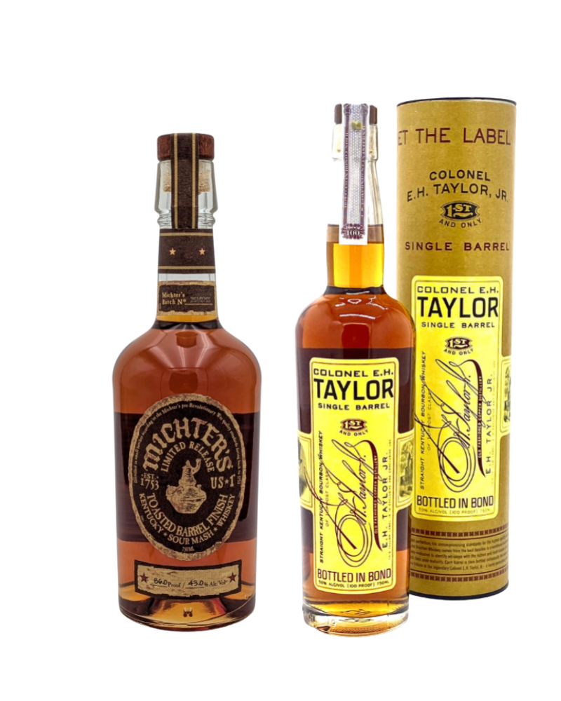 Colonel EH Taylor Single Barrel  Bottled in Bond + Michter's 2025 Release Toasted Barrel Finish Sour Mash Bourbon Whiskey